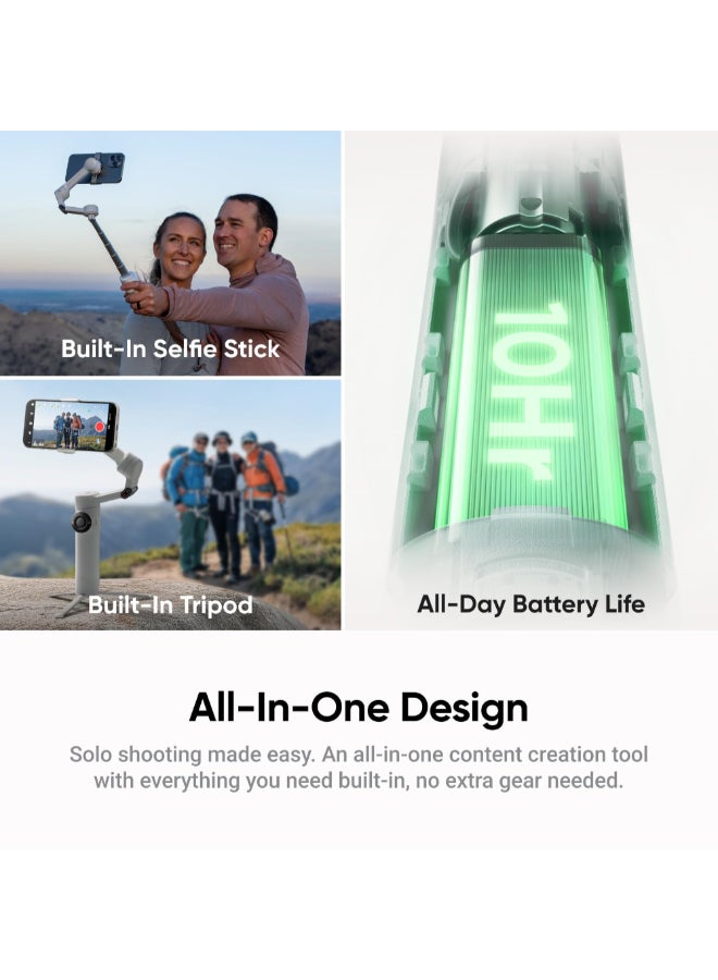 Insta360 Flow 2 Gimbal Standard Bundle | Handheld Gimbal + Selfie Stick + Tripod + Power Bnks, Gesture Control, Face Tracking, for Livestreamers, Bloggers, Video Calls, for Android and iOS - Grey - Image 2