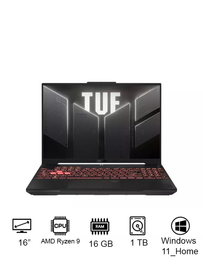 أسوس TUF Gaming A16 Gaming Laptop With 16 Inch WUXGA(1920x1200) Display 144Hz, AMD Ryzen 7-7445HS Processor/16GB RAM DDR5/1TB SSD/6GB NVIDIA GeForce RTX 4050 Graphics/Windows 11 Home English/Arabic Gray - Image 1