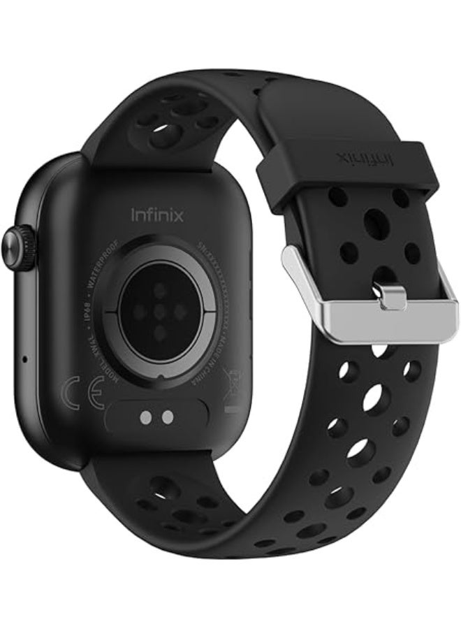 إنفينيكس ساعة XWatch H4 (XW4L) - سوداء، شاشة HD كاملة اللمس بحجم 2.04"، مقاومة للماء IP68، وقت استخدام عادي 10 أيام، بلوتوث V5.3، 45 جرام، معدل ضربات القلب، SPO2، بطارية 300 مللي أمبير، شحن مغناطيسي، تدعم المكالمات - Image 2