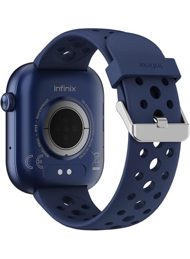 Infinix 300 mAh XWatch H4 (XW4L)- Deep Blue,2.04" full touch HD screen, IP68 Waterproof, 10 days Normal usage time, V5.3,Heart rate, SPO2,300mAh battery, magnetic charging, supports call Deep Blue - Image 2