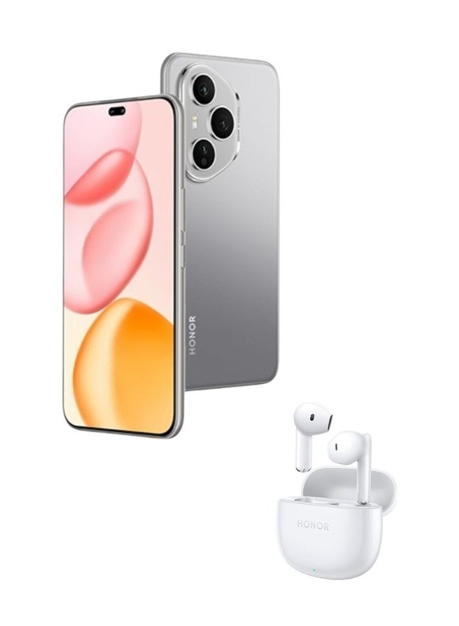 هونور هاتف هونر 400 برو ثنائي الشريحة رمادي قمري 12 جيجابايت رام 512 جيجابايت 5G، مع سماعة أذن مجانية X6 - Image 1