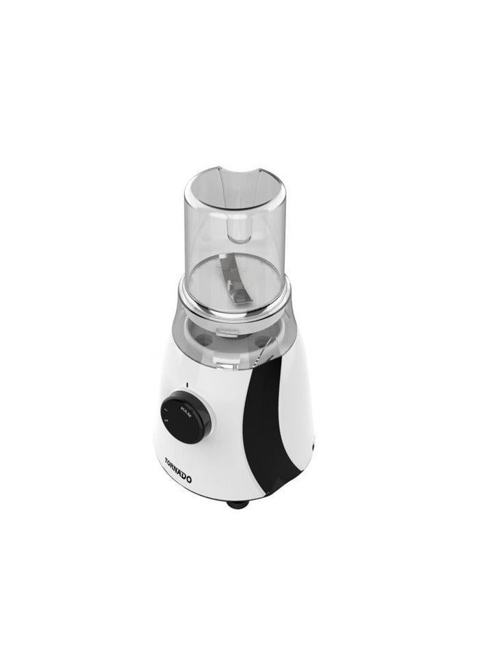 تورنيدو Blender with Grinder Mills, 600W Power,1.5L with 300ml 2 Grinding Mills, Stainless Steel Blades and Two Pulse Control for Fine and Grinding of Coffee & Herbs & Spices 1.5 L 600 W TB-600/2 Black - Image 3