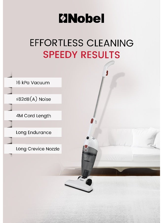 نوبل مكنسة كهربائية نوبل 2 في 1 600 واط عمودية ومحمولة بقوة شفط قوية، سعة الغبار 750 مل، ضوضاء منخفضة، سلك بطول 4 م، تصميم خفيف الوزن – NVC21 - Image 5