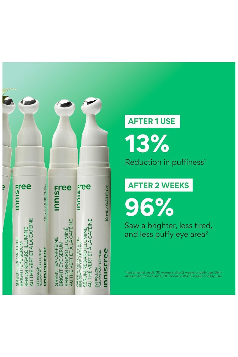 إنِّسفري سيروم العين المشرق بمستخلص الشاي الأخضر والكافيين مع النياسيناميد، سيروم العين الكوري المبرد رول أون، كريم ترطيب العين - Image 4