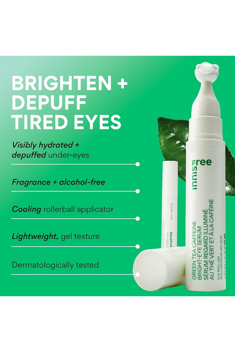 إنِّسفري سيروم العين المشرق بمستخلص الشاي الأخضر والكافيين مع النياسيناميد، سيروم العين الكوري المبرد رول أون، كريم ترطيب العين - Image 2