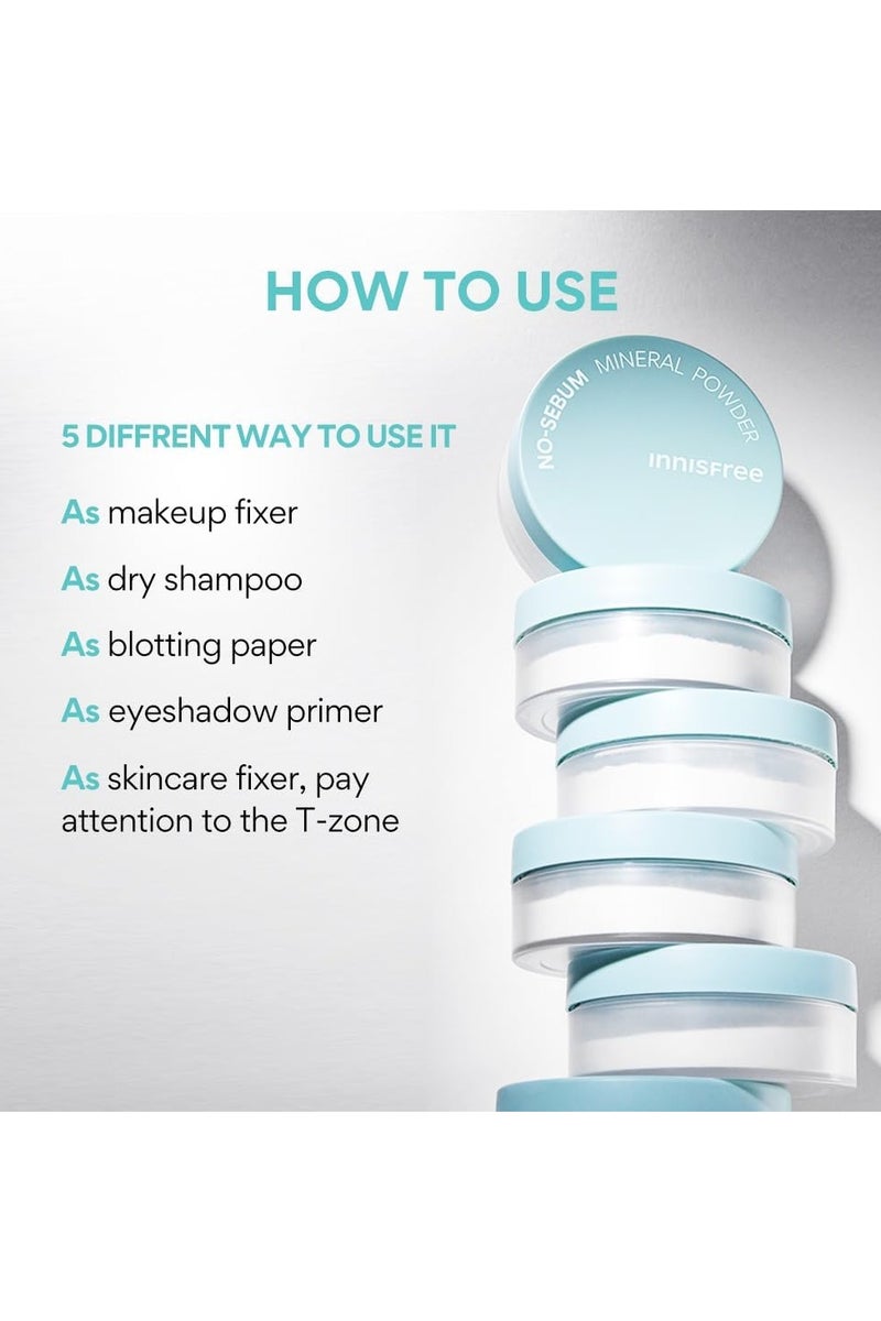 إنِّسفري No-Sebum Mineral Powder (0.17oz/5g) 5ggrams - Image 4
