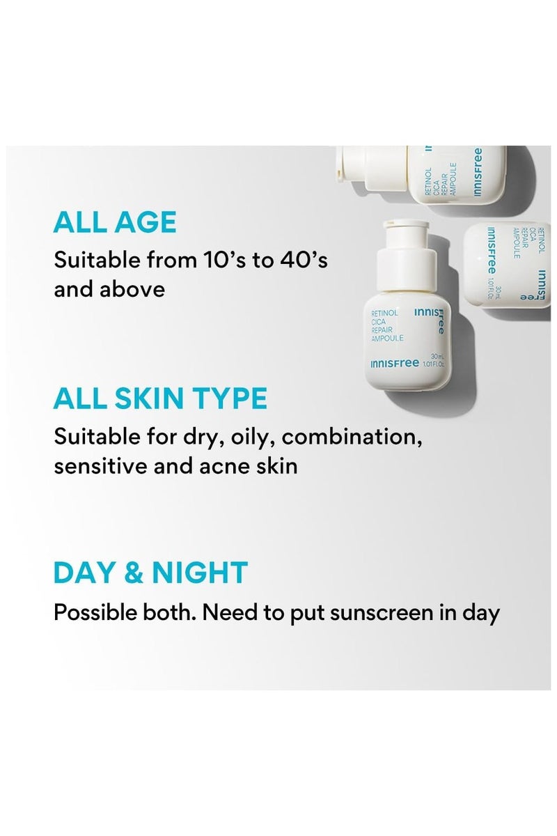 إنِّسفري أمبولة ريتينول سيكا للإصلاح 30 مل مع حمض الهيالورونيك، تقلل من عيوب البشرة وتحسن مرونة الجلد - Image 5