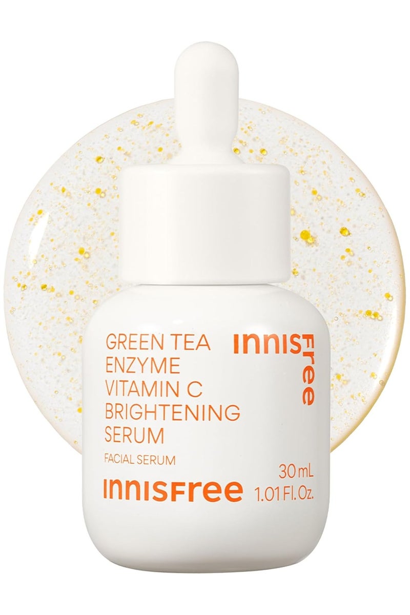 إنِّسفري سيروم فيتامين سي إنزيم الشاي الأخضر لتفتيح البقع الداكنة، سيروم وجه كوري للتألق - Image 1