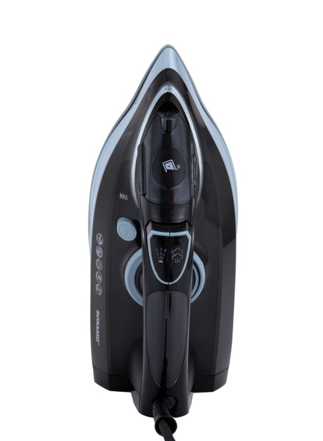 سوناشي مكواة بخارية مع قاعدة مغطاة بالسيراميك، خزان ماء سعة 300 مل، انفجار بخار قوي، ترموستات قابل للتعديل مع ميزة الرش، وظيفة التنظيف الذاتي، لجميع أنواع الأقمشة، SI-5090C 3000 واط - Image 3