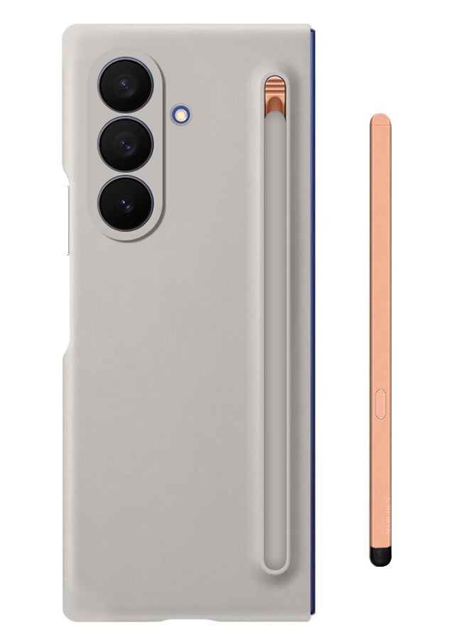 MARGOUN Case Cover and S Pen for Samsung Galaxy Z Fold 7, Slim Case with Built-in Compact S Pen, Holder and Storage Slot for Pen Grey-1 - Image 3