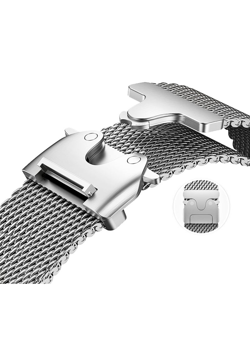 MARGOUN Milanese Loop for Apple Watch Band Ultra 2 Band Ultra 49mm 46mm 45mm 44mm, Parachute-Style Buckle Stainless Steel Mesh Metal Band for iWatch Series 10-1 SE Natural Titanium - Image 4