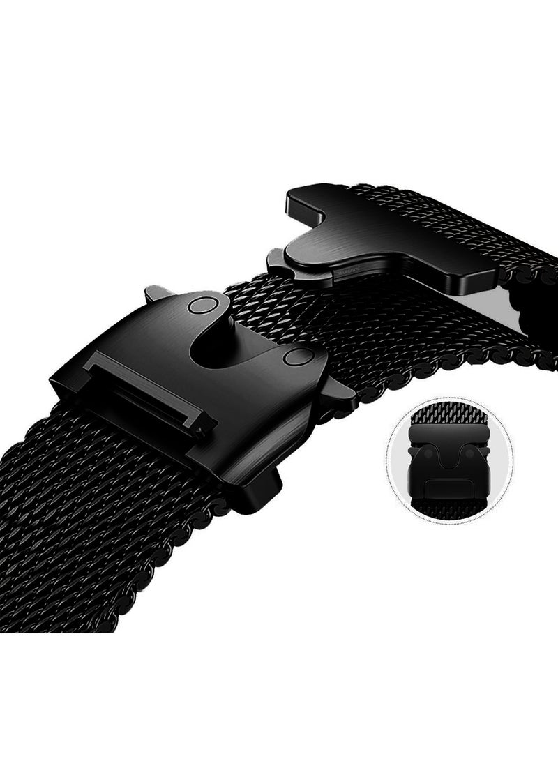 MARGOUN Milanese Loop for Apple Watch Band Ultra 2 Band Ultra 49mm 46mm 45mm 44mm, Parachute-Style Buckle Stainless Steel Mesh Metal Band for iWatch Series 10-1 SE black - Image 3