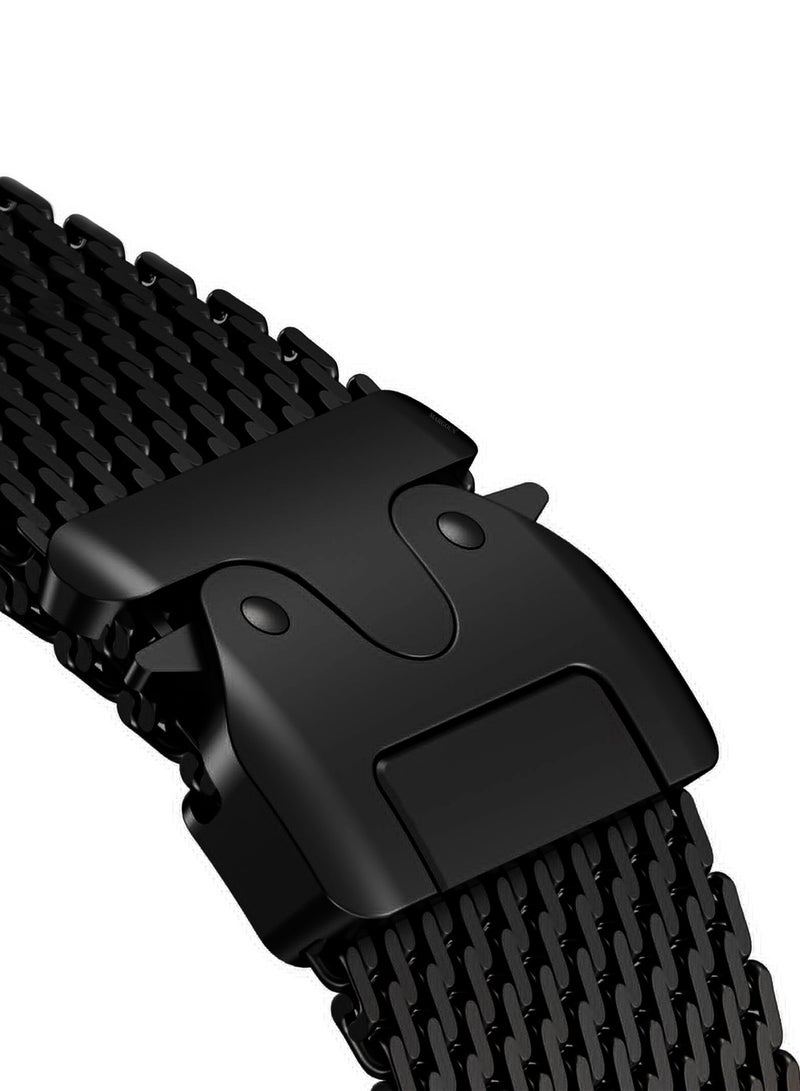 MARGOUN Milanese Loop for Apple Watch Band Ultra 2 Band Ultra 49mm 46mm 45mm 44mm, Parachute-Style Buckle Stainless Steel Mesh Metal Band for iWatch Series 10-1 SE black - Image 4