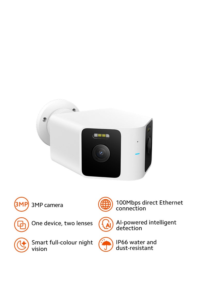 Xiaomi Outdoor Camera CW100 Dual | 3MP+3MP Dual Lenses | Color Night Vision | AI Human and Vehicle Detection | IP66 Water and Dust Resistant - Image 2