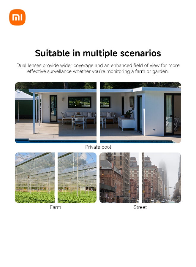 Xiaomi Outdoor Camera CW100 Dual | 3MP+3MP Dual Lenses | Color Night Vision | AI Human and Vehicle Detection | IP66 Water and Dust Resistant - Image 4