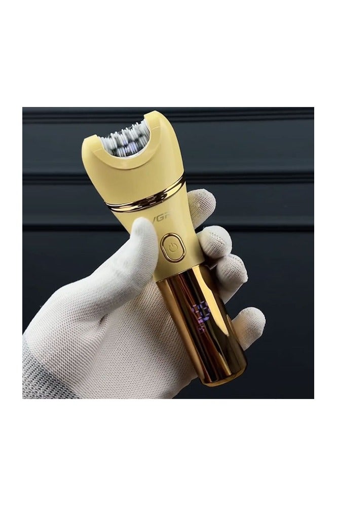 VGR V-753 Waterproof Body Hair Remover for Women, Shaver, Leg, Armpit and Pubic Hair V753 2 in 1 Gold - Image 4