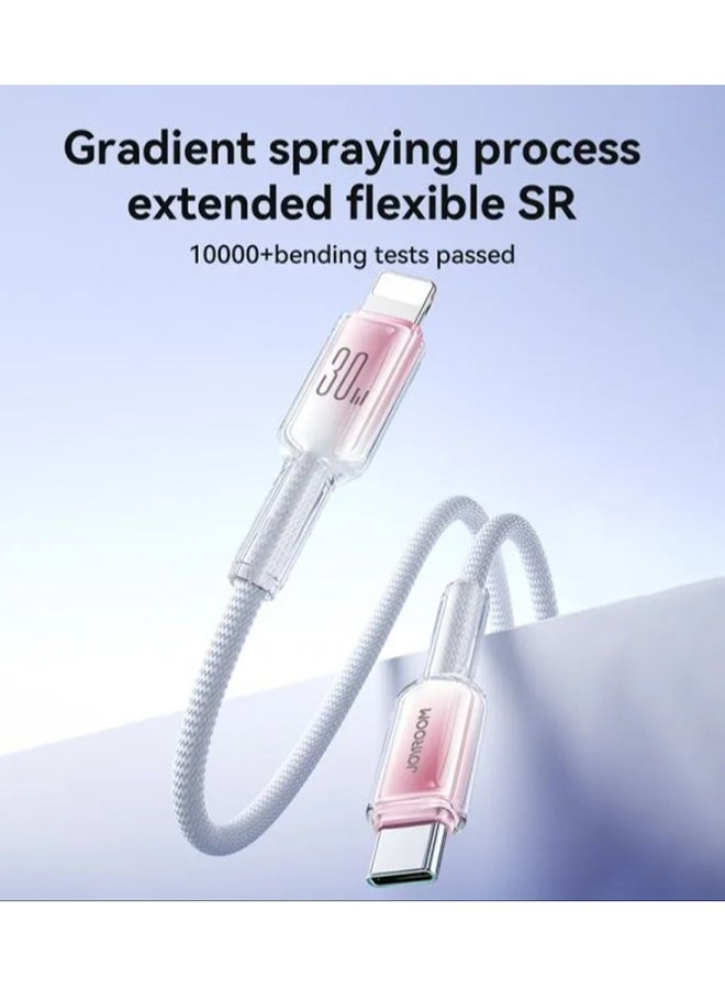 JOYROOM S-A42 TYBE C To Lightning Cable 30W PD Fast Charging Data Cable 1.2m White - Image 4