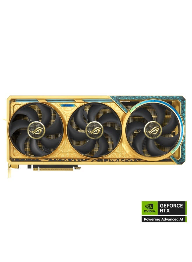 ASUS ROG Astral GeForce RTX 5080 Dhahab Core OC Edition 16GB GDDR7 Graphics Card, 2760MHz Boost (OC 2790MHz), 10752 CUDA Cores, PCIe 5.0, AI 1899 TOPS, Quad-Fan Cooling, Vapor Chamber, HDMI 2.1b & DP 2.1b, Gold Die-Cast Frame, GPU Tweak III, Power Detector+, ROG Certified | 90YV0LV6-M0NM00 Beige - Image 3