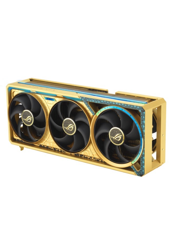 ASUS ROG Astral GeForce RTX 5080 Dhahab Core OC Edition 16GB GDDR7 Graphics Card, 2760MHz Boost (OC 2790MHz), 10752 CUDA Cores, PCIe 5.0, AI 1899 TOPS, Quad-Fan Cooling, Vapor Chamber, HDMI 2.1b & DP 2.1b, Gold Die-Cast Frame, GPU Tweak III, Power Detector+, ROG Certified | 90YV0LV6-M0NM00 Beige - Image 4