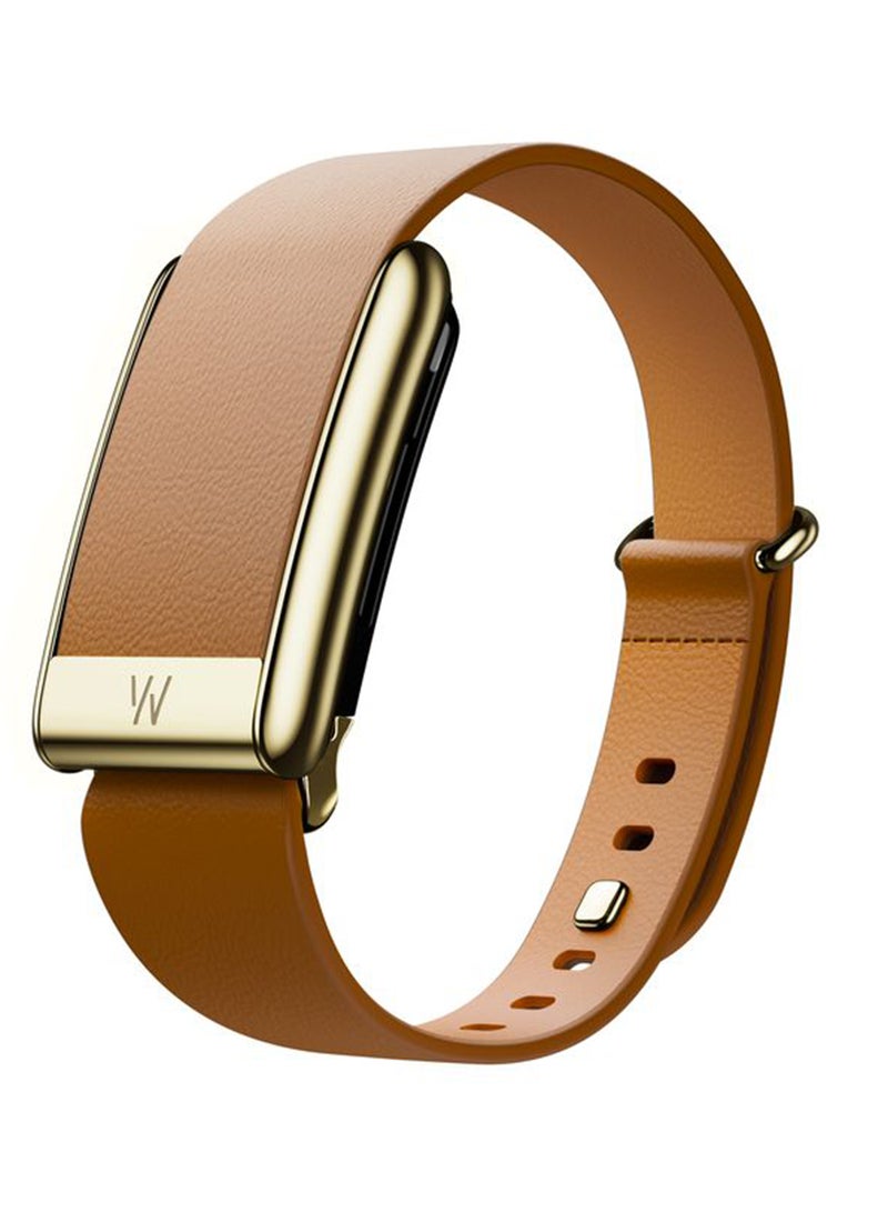 WHOOP LeatherLuxe Band – Compatible with 5.0, One, & Peak – Genuine Italian Leather Accessory, Size L – Not Compatible with Gen 4 Camel with Gold - Image 2