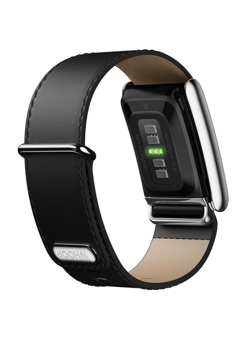 WHOOP LeatherLuxe Band – Compatible with 5.0, One, & Peak – Genuine Italian Leather Accessory, Size L – Not Compatible with Gen 4 Black/Cream with Titanium - Image 4