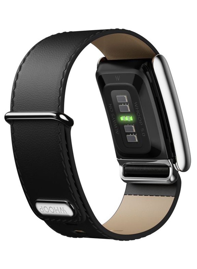 WHOOP LeatherLuxe Band – Compatible with 5.0, One, & Peak – Genuine Italian Leather Accessory, Size S – Not Compatible with Gen 4 Black/Cream with Titanium - Image 4