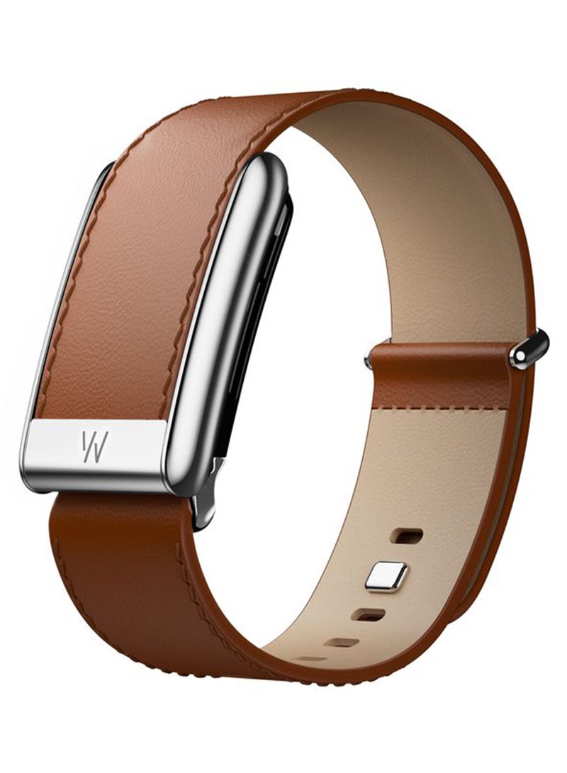 WHOOP LeatherLuxe Band – Compatible with 5.0, One, & Peak – Genuine Italian Leather Accessory, Size L – Not Compatible with Gen 4 Chestnut/Cream with Titanium - Image 2