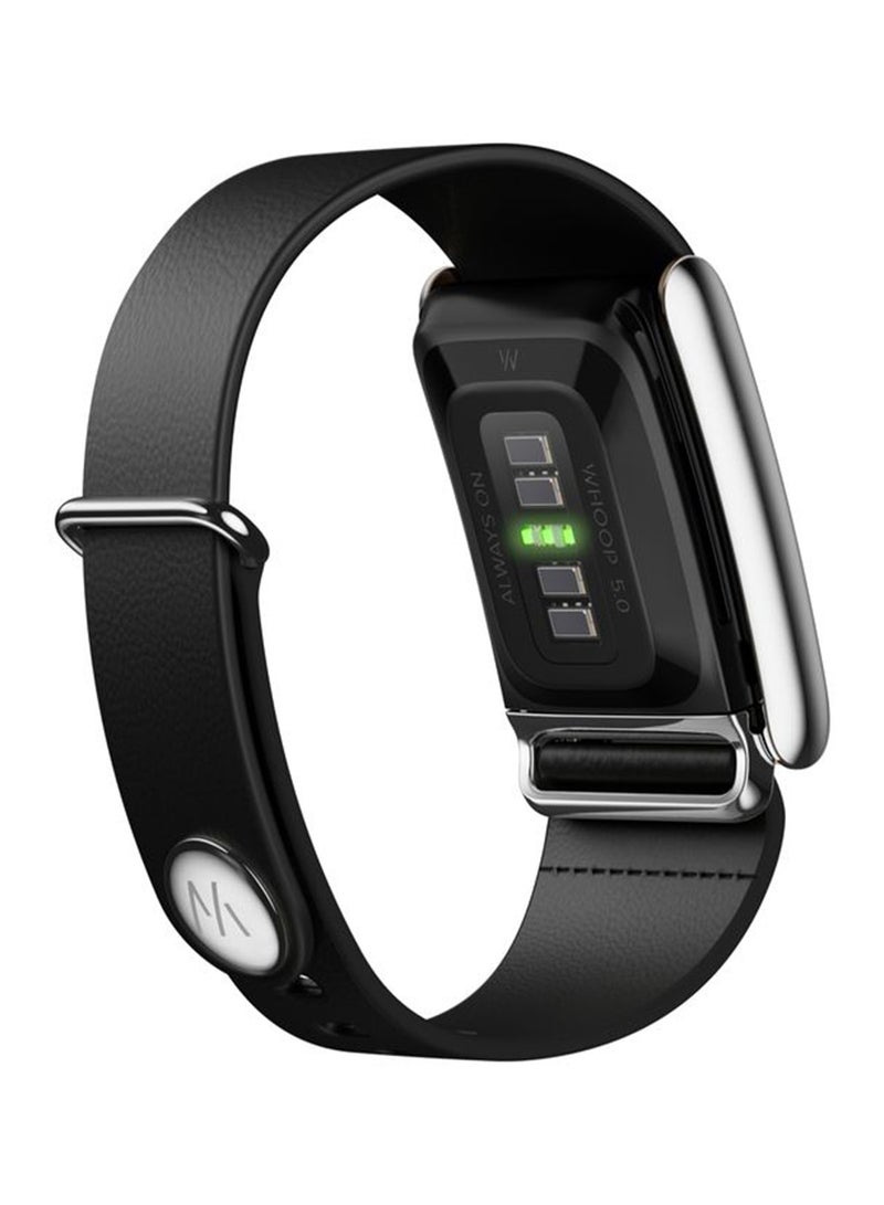 WHOOP LeatherLuxe Band – Compatible with 5.0, One, & Peak – Genuine Italian Leather Accessory, Size L – Not Compatible with Gen 4 Black with Titanium - Image 4