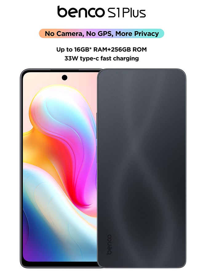 بينكو S1 بلس ثنائي الشريحة رمادي داكن 8+8 جيجابايت رام 256 جيجابايت 4G LTE بدون كاميرا وبدون GPS - النسخة الشرق أوسطية - Image 1