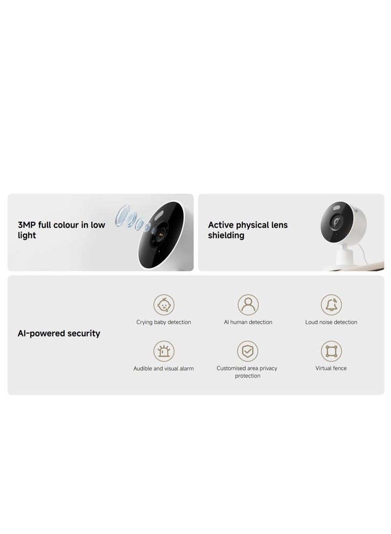 Xiaomi Smart Camera C100, 2K Indoor Security Camera, 360° View, Night Vision, Two-Way Audio, Motion Detection, Works with Alexa - Image 4