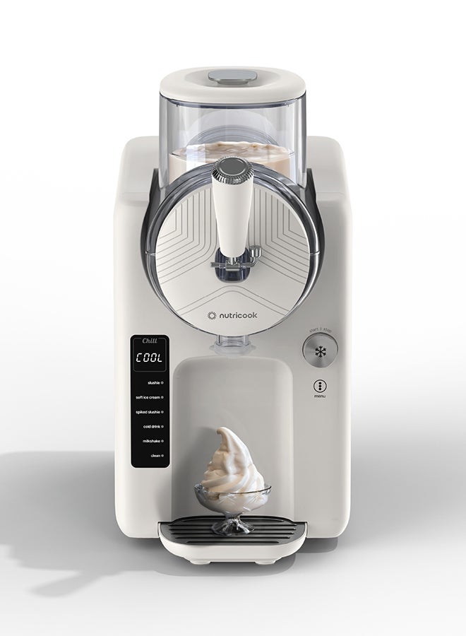 نيوتري كوك صانعة الآيس كريم فروست - آلة 2 في 1 للآيس كريم الناعم والثلج المجروش مع ضاغط مدمج | 6 أوضاع للحلويات المجمدة، 7 إعدادات للملمس، سعة 1.8 لتر | آلة آيس كريم فورية، بدون تجميد مسبق - Image 1