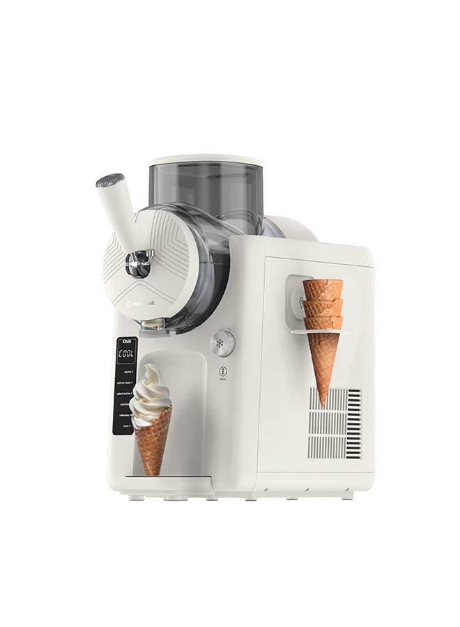 نيوتري كوك صانعة الآيس كريم فروست - آلة 2 في 1 للآيس كريم الناعم والثلج المجروش مع ضاغط مدمج | 6 أوضاع للحلويات المجمدة، 7 إعدادات للملمس، سعة 1.8 لتر | آلة آيس كريم فورية، بدون تجميد مسبق - Image 2