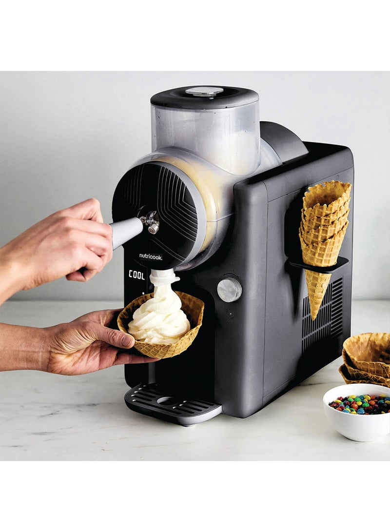 نيوتري كوك صانعة الآيس كريم فروست – آلة 2 في 1 للآيس كريم الناعم والثلج المجروش مع ضاغط مدمج | 6 أوضاع للحلويات المجمدة، 7 إعدادات للملمس، سعة 1.8 لتر | آلة آيس كريم فورية، بدون تجميد مسبق - Image 2