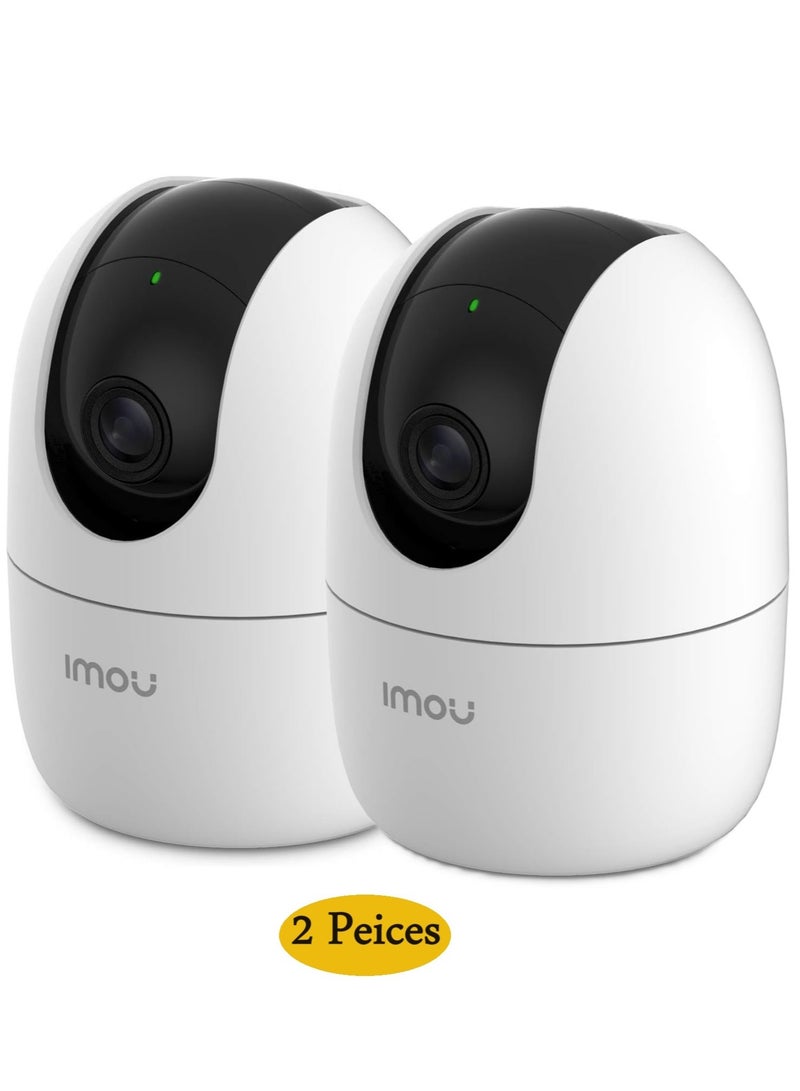 IMOU FHD 360 Degree Security Camera (White), Supports Up to 256GB SD Card, WiFi and Ethernet Connection, Alexa Google Assistant, Human Detection, Night Vision Ranger2 (2 Pieces) 2MP - Image 1