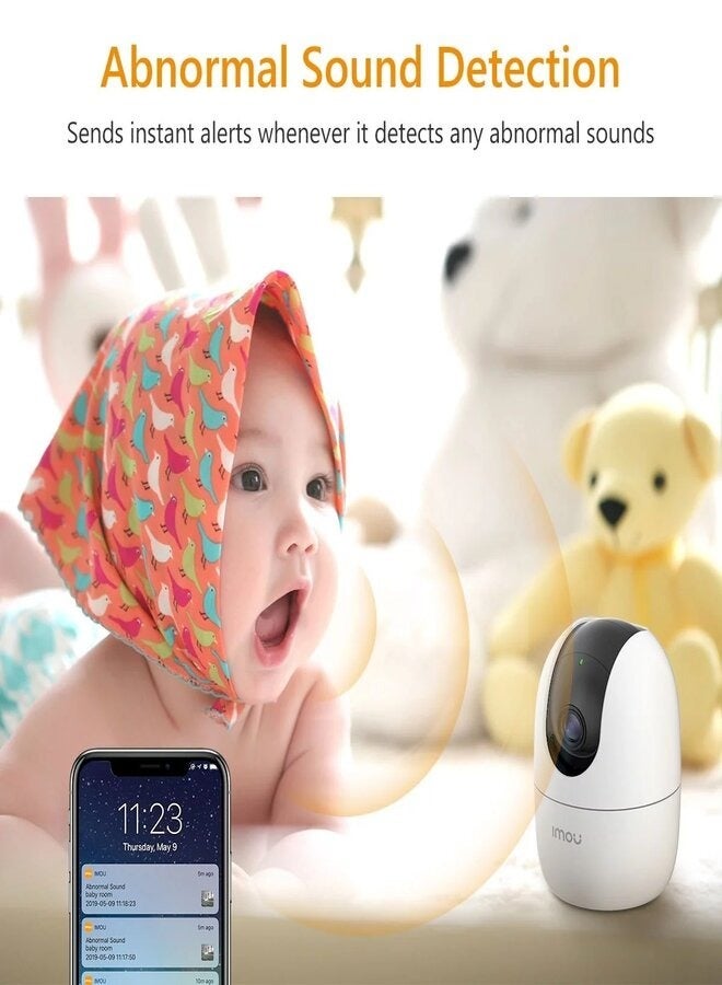 IMOU FHD 360 Degree Security Camera (White), Supports Up to 256GB SD Card, WiFi and Ethernet Connection, Alexa Google Assistant, Human Detection, Night Vision Ranger2 (2 Pieces) 2MP - Image 3