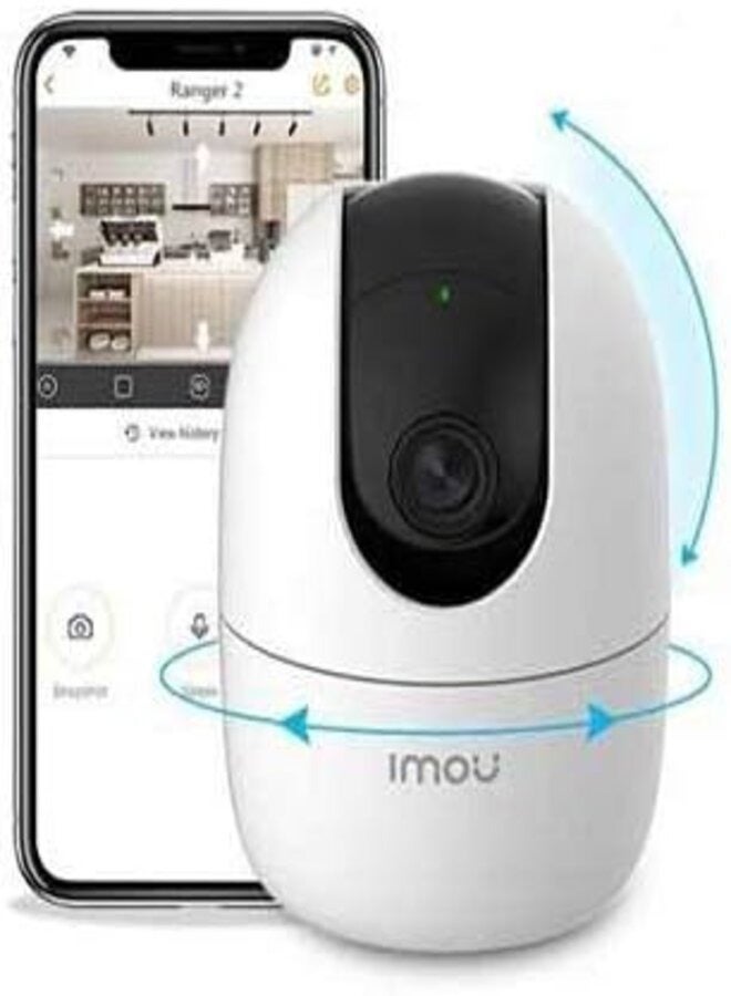 IMOU FHD 360 Degree Security Camera (White), Supports Up to 256GB SD Card, WiFi and Ethernet Connection, Alexa Google Assistant, Human Detection, Night Vision Ranger2 (2 Pieces) 2MP - Image 2