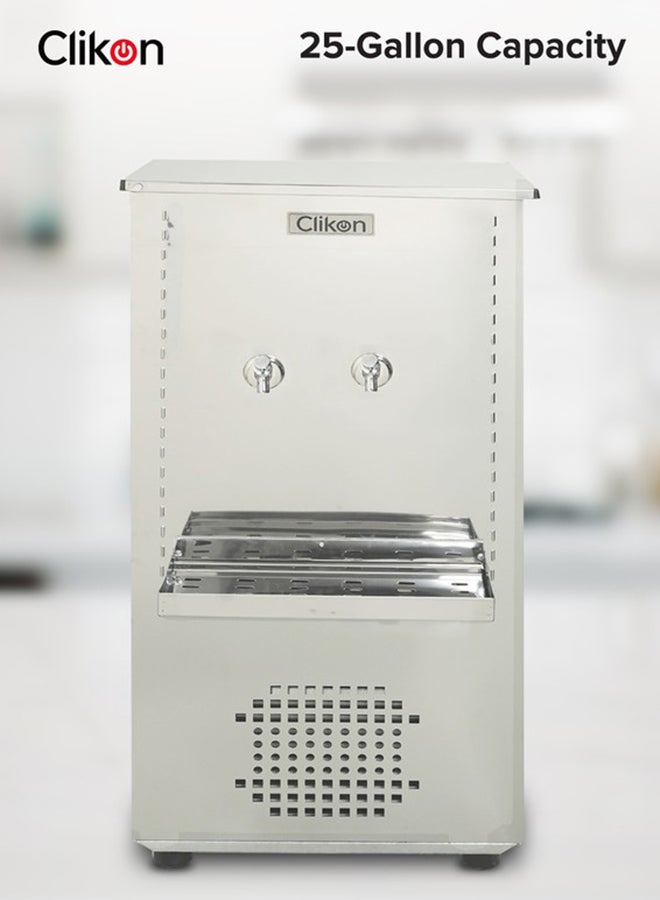 كليكون مبرد مياه من الفولاذ المقاوم للصدأ – 25 جالون، 2 صنبور، تبريد ثقيل (CK6106) - Image 1