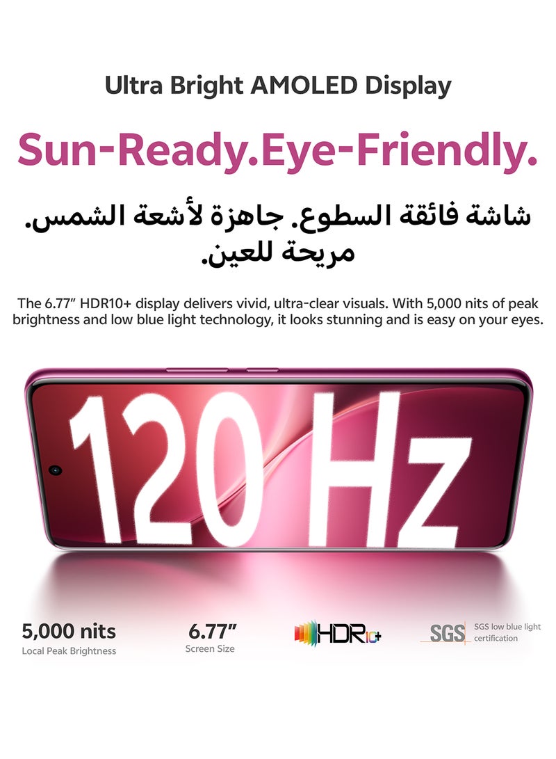 فيفو V60 AI ثنائي الشريحة 5G بنفسجي توت 12GB RAM 256GB مع هدايا حصرية - سماعات أذن برو، شاحن 90W وضمان 24 شهر + 1 سنة استبدال الشاشة - نسخة الشرق الأوسط - Image 4