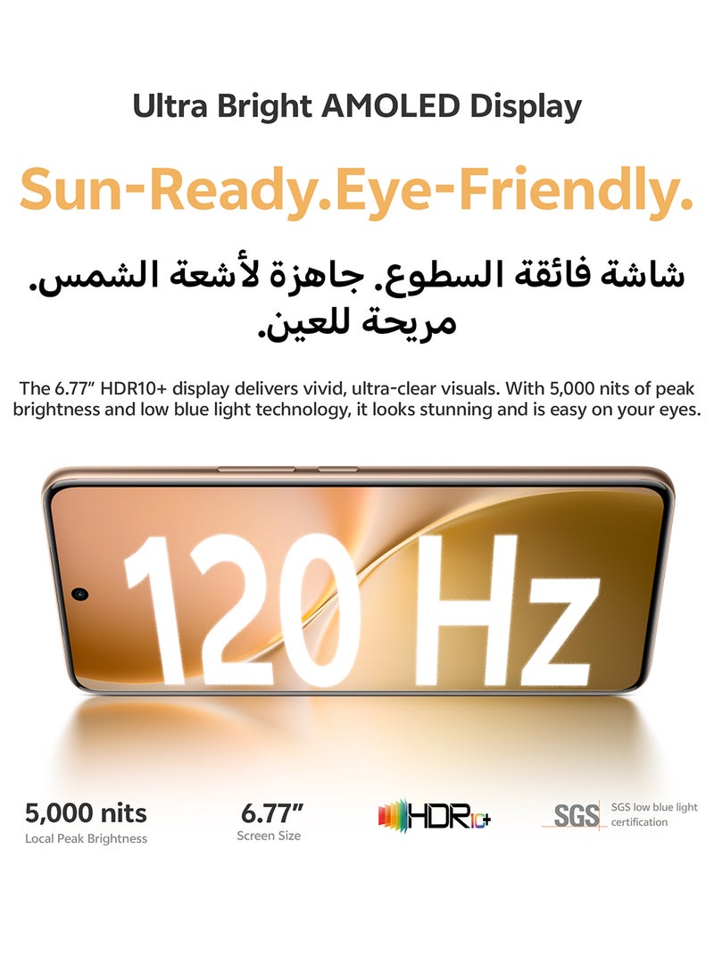 فيفو V60 AI ثنائي الشريحة 5G ذهب صحراوي 12GB RAM 256GB مع هدايا حصرية - ساعة ذكية، شاحن 90W وضمان 24 شهر + 1 سنة استبدال الشاشة - نسخة الشرق الأوسط - Image 5