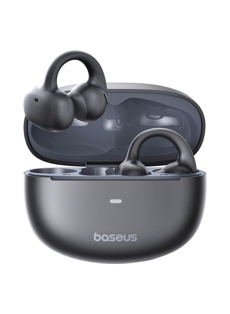 Baseus Bowie MC1 Open Ear Clip-On Earbuds, Adaptive Comfort with Anti-Drop Design, Impactful Sound with Adaptive Bass Boost, Adaptive Noise Cancelling Calls, IP57 Waterproof, 40H Playtime, Lightweight Black - Image 1