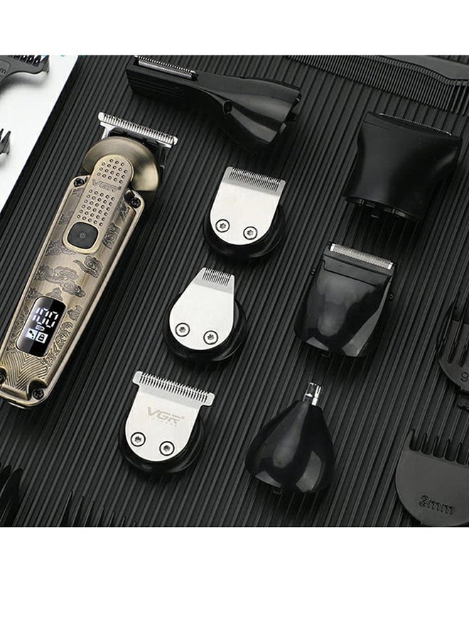 VGR Professional Digital 6 In 1 Rechargeable Wet and Dry Grooming Kit, Gold - V-095 Gold - Image 4