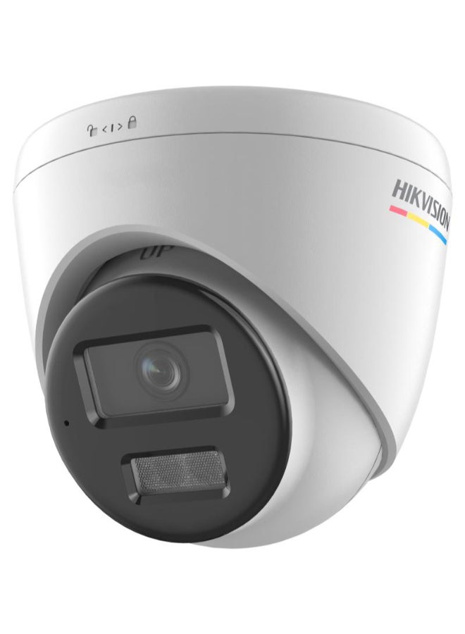 HIKVISION 4MP ColorVu IP Turret Camera, 2.8mm Fixed Lens, Smart Hybrid Light (IR + White LED), Up to 30m Night Vision, Motion Detection 2.0 (Human & Vehicle Classification), Built-in Microphone, 120dB WDR, BLC, 3D DNR, IP67 Weatherproof, PoE, ONVIF | DS-2CD1347G2H-LIU - Image 1