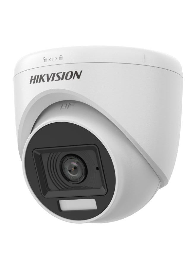 HIKVISION 2MP Analog HD Dome CCTV Camera, 1080p Full HD, 4-in-1 Output (TVI/AHD/CVI/CVBS), 2.8mm Fixed Lens, Built-in Microphone, Smart Hybrid Light (IR + White Light), 20m Night Vision, Digital WDR, Indoor Use, 12V DC | DS-2CE76D0T-LPFS - Image 1
