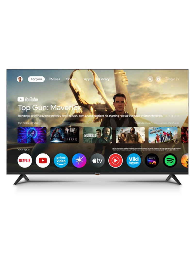 Impex 50 Inch Google QLED TV – 4K Ultra HD, Television, Dolby Audio, HDMI ARC, DVB T2/S2, 2GB RAM + 16GB ROM, Voice Remote, Bluetooth/WiFi, Wall Mount, 2xUSB, 3xHDMI – 2-Year Warranty - evoQ 50S4QLC2R120 Black - Image 2