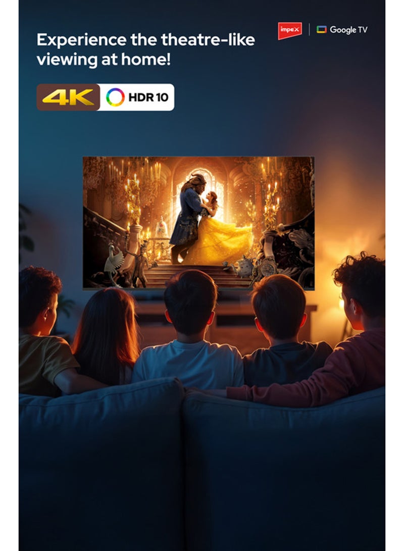 Impex 50 Inch Google QLED TV – 4K Ultra HD, Television, Dolby Audio, HDMI ARC, DVB T2/S2, 2GB RAM + 16GB ROM, Voice Remote, Bluetooth/WiFi, Wall Mount, 2xUSB, 3xHDMI – 2-Year Warranty - evoQ 50S4QLC2R120 Black - Image 5