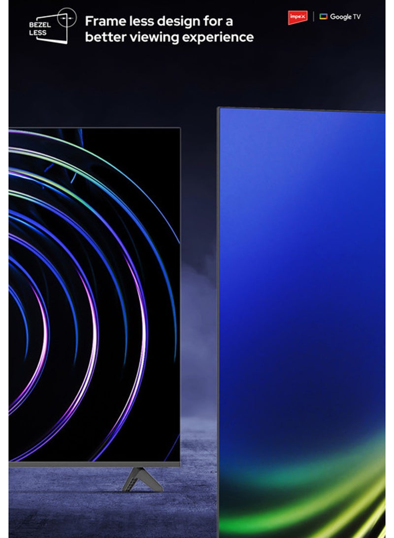 Impex 50 Inch Google QLED TV – 4K Ultra HD, Television, Dolby Audio, HDMI ARC, DVB T2/S2, 2GB RAM + 16GB ROM, Voice Remote, Bluetooth/WiFi, Wall Mount, 2xUSB, 3xHDMI – 2-Year Warranty - evoQ 50S4QLC2R120 Black - Image 4