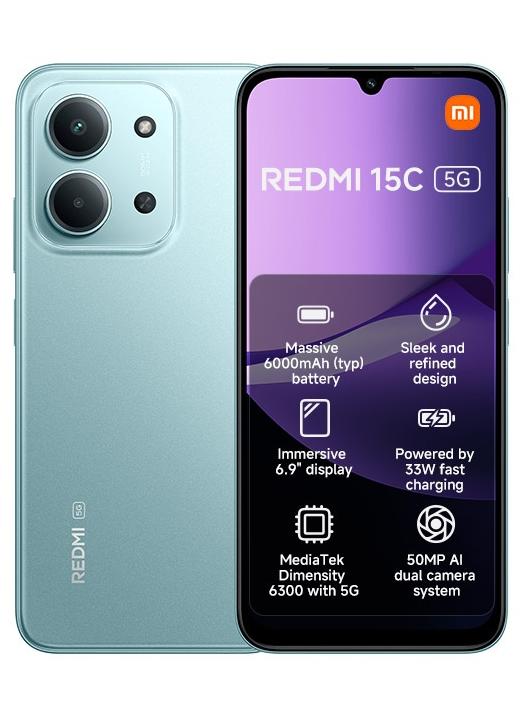 Xiaomi Redmi 15C Dual SIM Mint Green 8GB RAM 256GB  5G- Global Version - Image 1