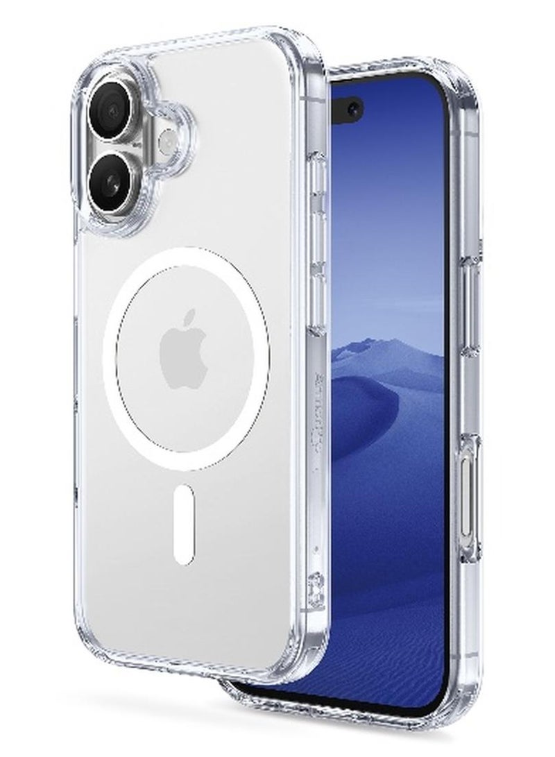 ArmorPro Clear Case with MagSafe White for iPhone 17 MagSafe ready transparent case with white accent strong magnetic alignment anti yellowing treatment and durable protection clear - Image 1