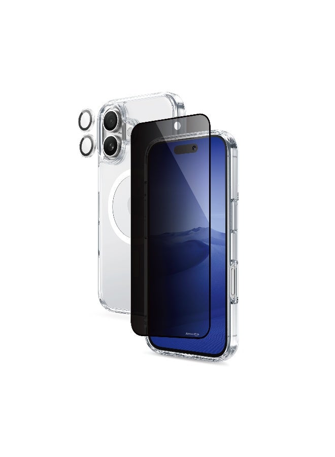 ارمور برو طقم ArmorPro أساسي 3 في 1 (واقي شاشة خصوصية + عدسة كاميرا + غطاء شفاف مع MagSafe) لهاتف iPhone 17 - Image 4
