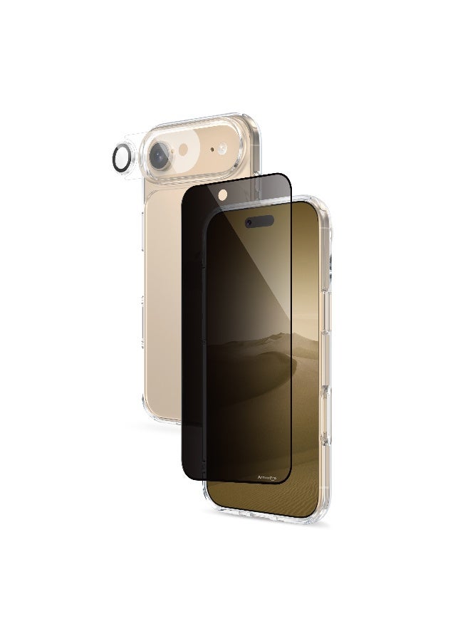 ارمور برو طقم ArmorPro أساسي 4 في 1 (واقي شاشة خصوصية + عدسة كاميرا + غطاء شفاف + غطاء حماية للكاميرا) لهاتف iPhone 17 Air - Image 4